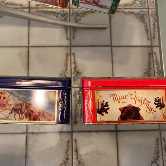 Vintage The Tin box Company of America Inc Christmas Tin Artwork Lot of 2 NEW - Picture 3 of 5